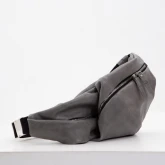 Кожаная поясная сумка Rock серая - изображение 3