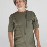 Асимметричная футболка зеленая