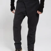 Шерстяные брюки со складкой темно-серые