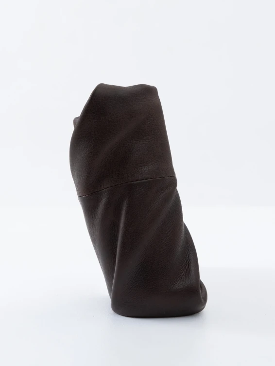 Кожаная ключница коричневая