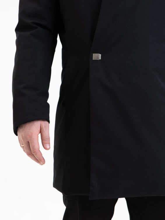 Пальто зимнее средней длины черное