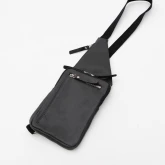 Кожаная сумка-карман темно-серого цвета - изображение 4