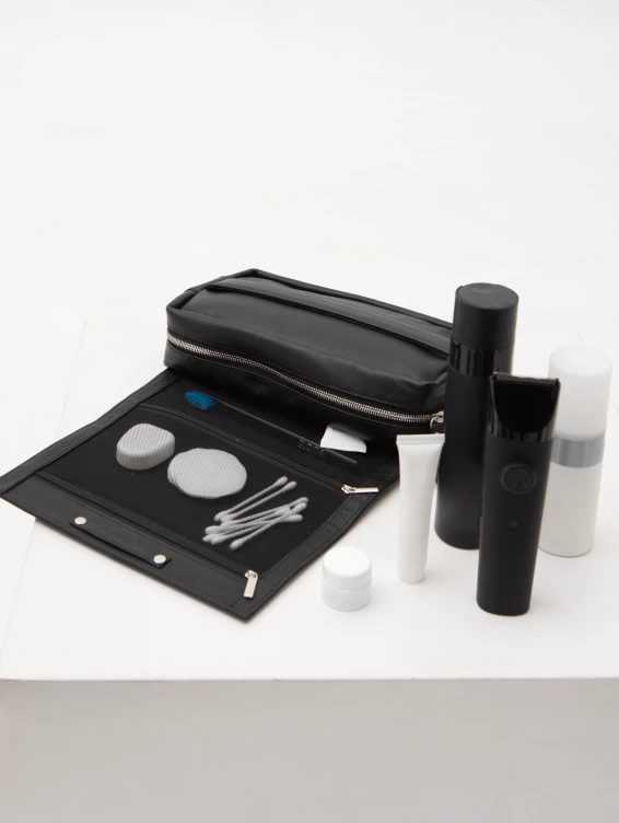 Несессер кожаный черный