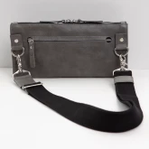 Кожаная сумка с очечником серая - изображение 2