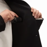 Жакет льняной черный, внутренний карман