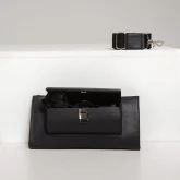 Кожаная сумка с очечником черная - изображение 4