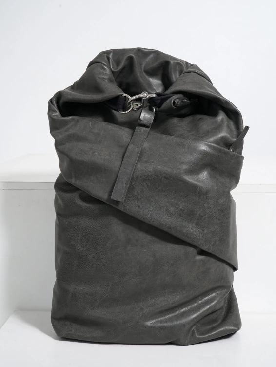 Роллтоп кожаный темно-серый