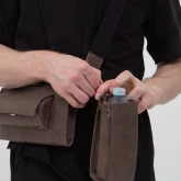 Подвесной кожаный карман для бутылки воды коричневый