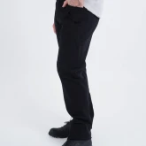 Брюки хлопковые черные, вид сбоку