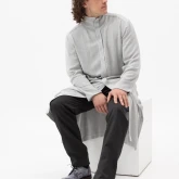 Длинная серая рубашка из вискозы