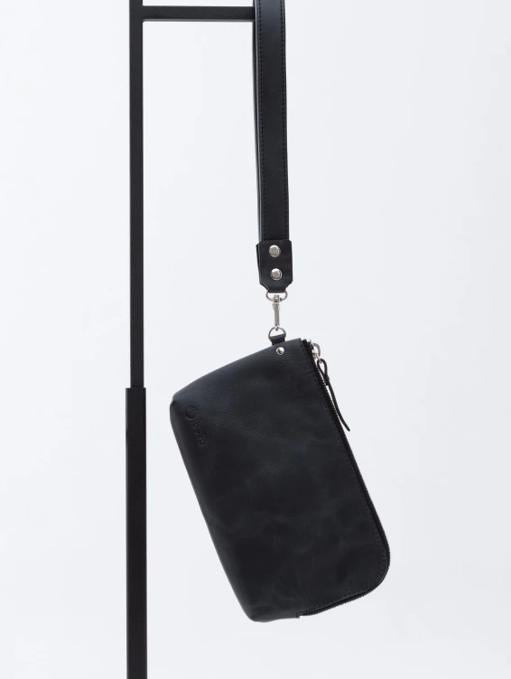 Кожаный клатч темно-серый