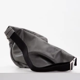 Кожаная поясная сумка Rock серая - изображение 4