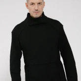 Хлопковый черный свитер-свитшот