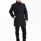 Пальто зимнее средней длины черное