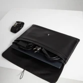 Кожаная сумка-папка для ноутбука черная - изображение 1