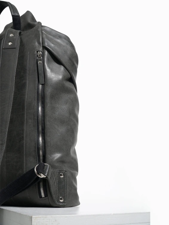 Роллтоп кожаный темно-серый