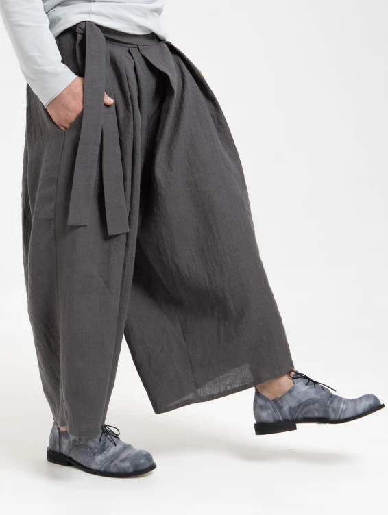 Хакама льняные серые