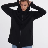 Черная кофта на молнии с капюшоном