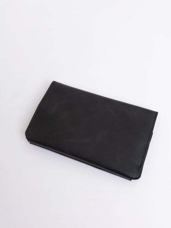 Кожаный холдер для документов, купюр и карт темно-серый