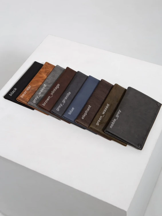 Кожаное портмоне на кнопке