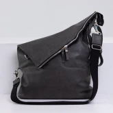 Кожаная сумка-трансформер темно-серая