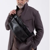 Поясная черная прямоугольная сумка