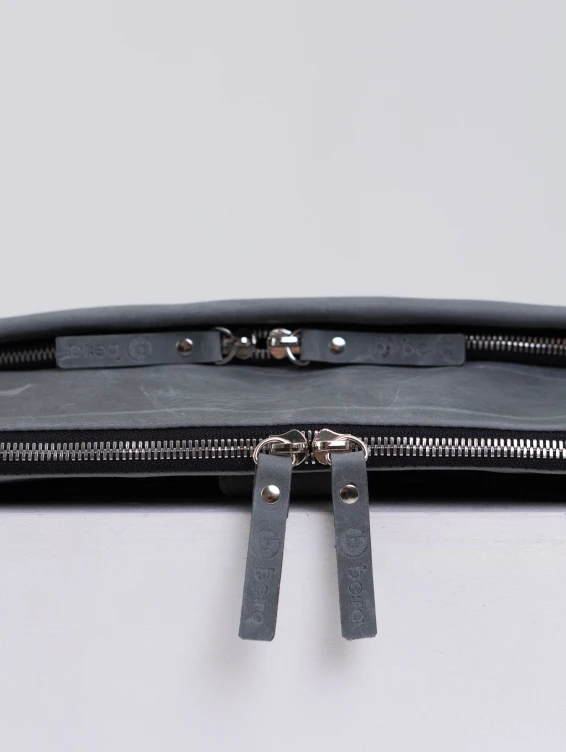 Поясная прямоугольная сумка серая с винтажным эффектом