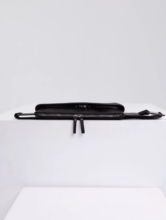 Поясная черная прямоугольная сумка