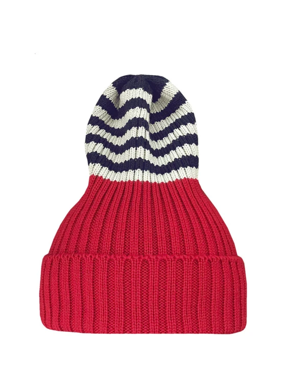 Шапка ko-ko-ko красная с синими полосками