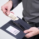 Кожаное портмоне водителя синее