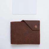 Кожаный складной кошелек коричневый