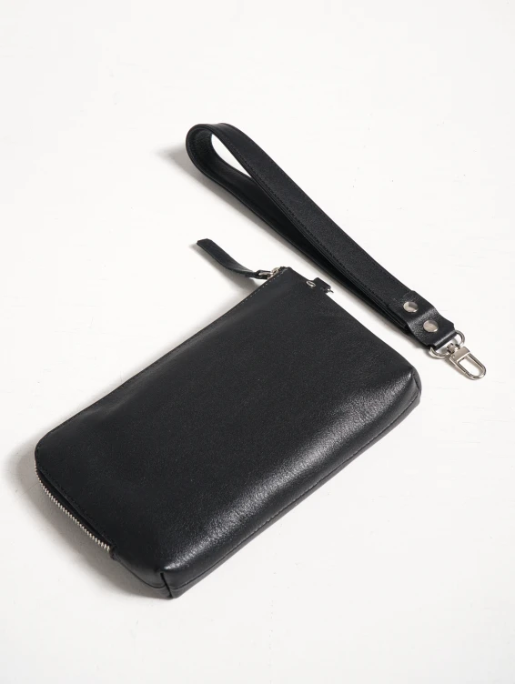 Кожаный клатч черный