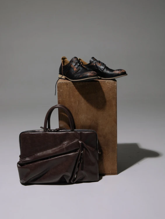 Кожаные туфли Барселона черно-коричневые