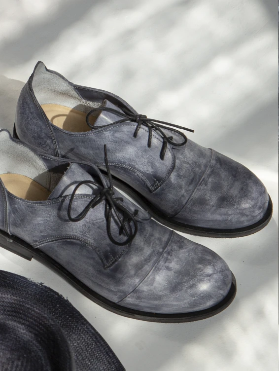 Кожаные туфли Барселона серые