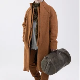 Кожаная сумка-рюкзак зеленая с винтажным эффектом