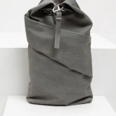 Роллтоп кожаный серый с винтажным эффектом