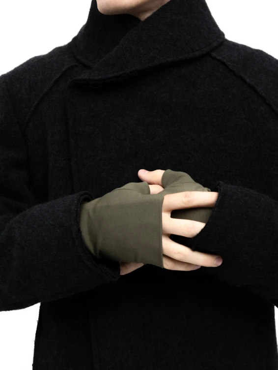 Мужские трикотажные митенки зеленые