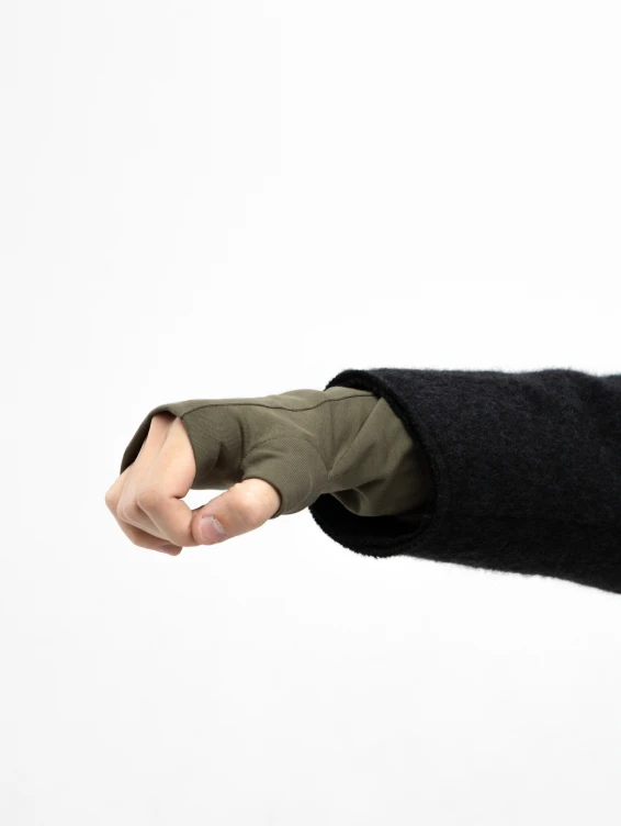 Мужские трикотажные митенки зеленые