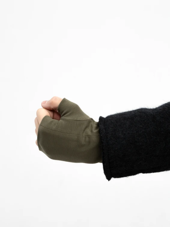 Мужские трикотажные митенки зеленые