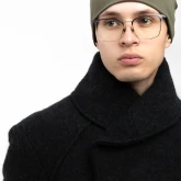 Шапка бини двухслойная зеленая