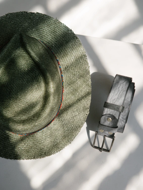 Соломенная шляпа Джек серо-зеленая