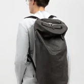 Кожаная сумка-рюкзак темно-серая - изображение 6