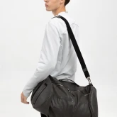 Кожаная сумка-рюкзак темно-серая - изображение 8