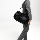 Кожаная сумка-рюкзак черная - изображение 10