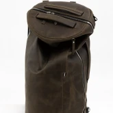 Кожаная сумка-рюкзак зеленая с винтажным эффектом - изображение 3