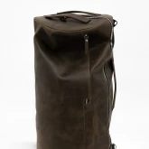 Кожаная сумка-рюкзак зеленая с винтажным эффектом - изображение 4