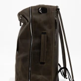 Кожаная сумка-рюкзак зеленая с винтажным эффектом - изображение 5