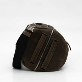 Кожаная сумка-рюкзак зеленая с винтажным эффектом - изображение 10