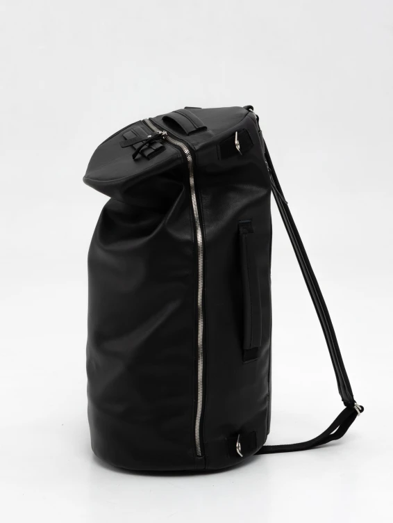 Кожаная сумка-рюкзак черная