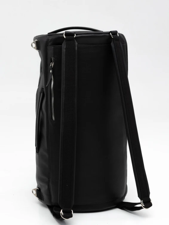 Кожаная сумка-рюкзак черная